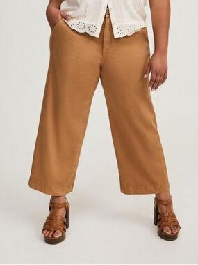 Torrid Brown Wide Leg Crop Pants – Casual Utility / Coastal Style 14